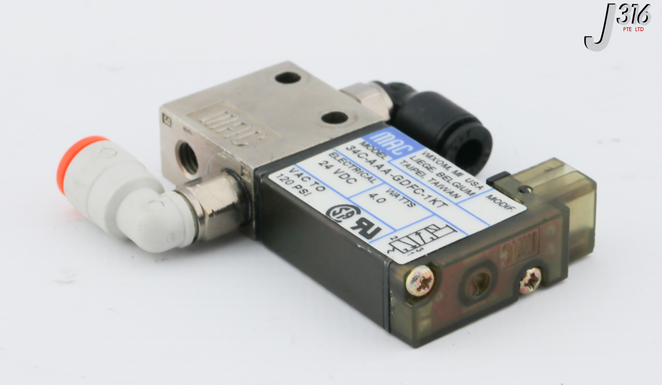 28131 MAC PNEUMATIC SOLENOID VALVE, 24VDC, 120PSI 34C-AAA-GDFC-1KT ...